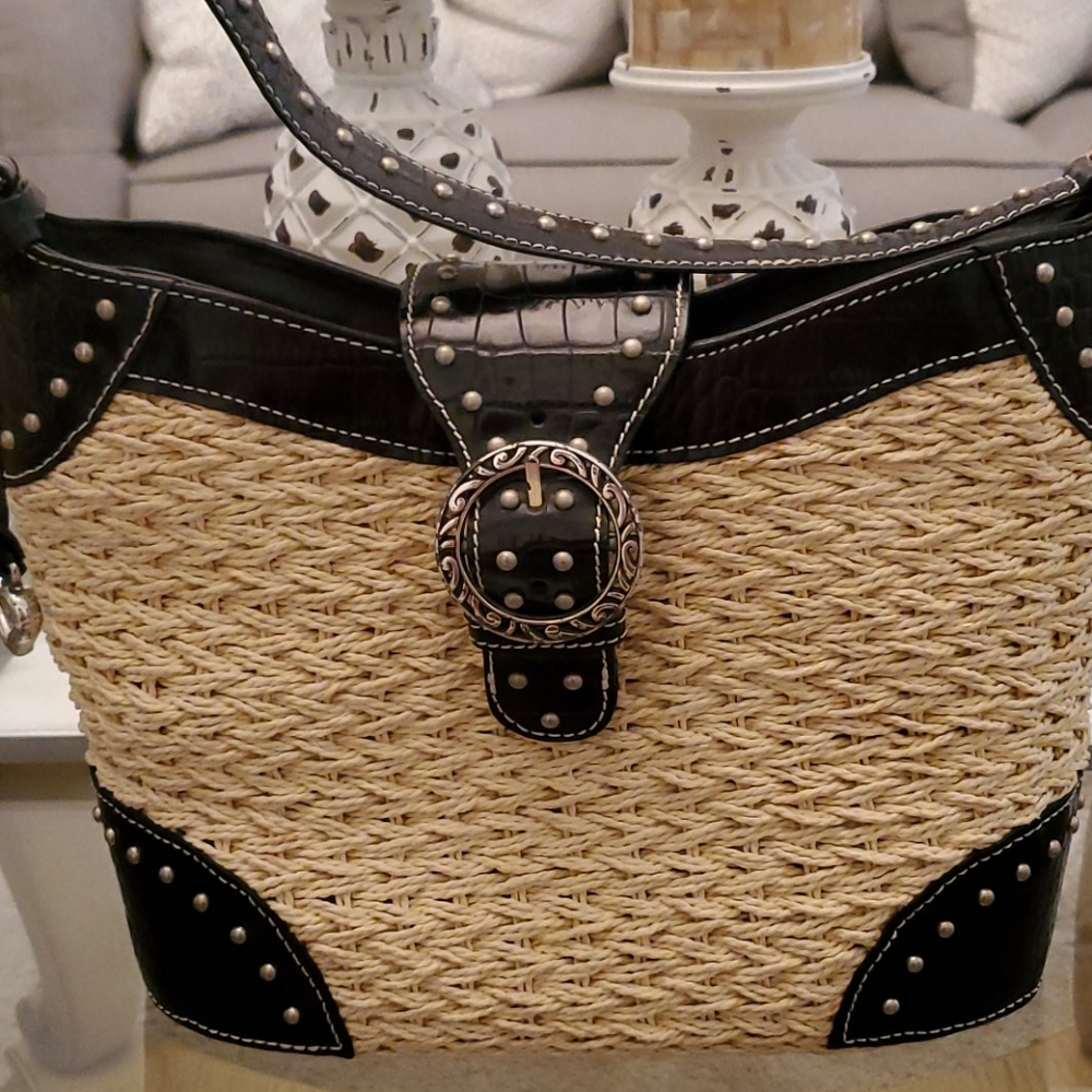 Brighton Retired Straw Handbag - Picture 2 of 14